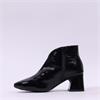 Wonders V Cut Pointed Block Heel Boot - Black Patent